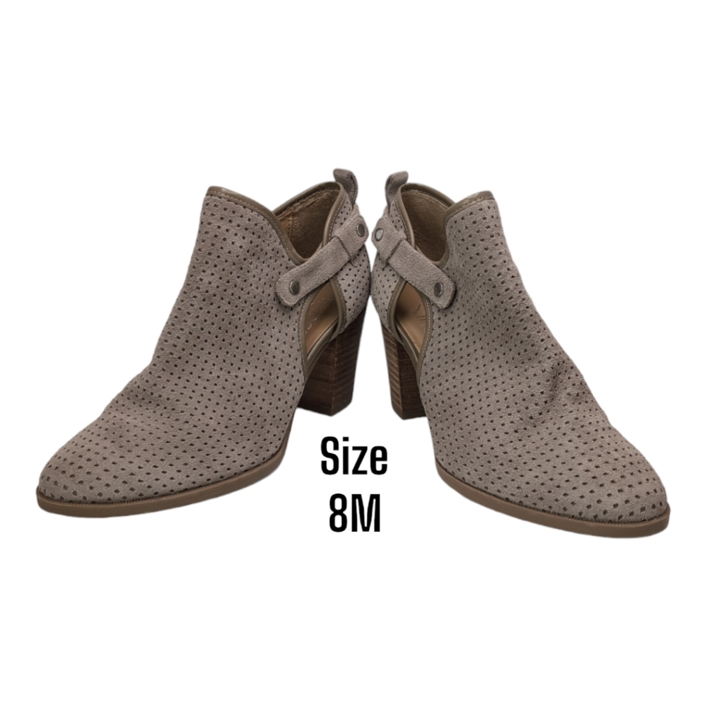 Franco‎ Sarto women's booties shoes tan zip side 8m